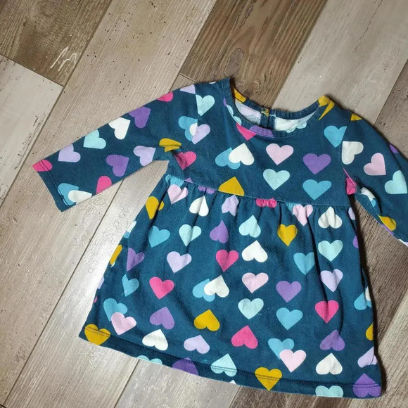 Wonder Nation Gem Slate Baby Girl Jersey Dress Size 6-9 Months - Picture 2 of 6